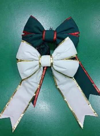 12" Green Canvas Bow w/ Red Trim (Pre-Order)